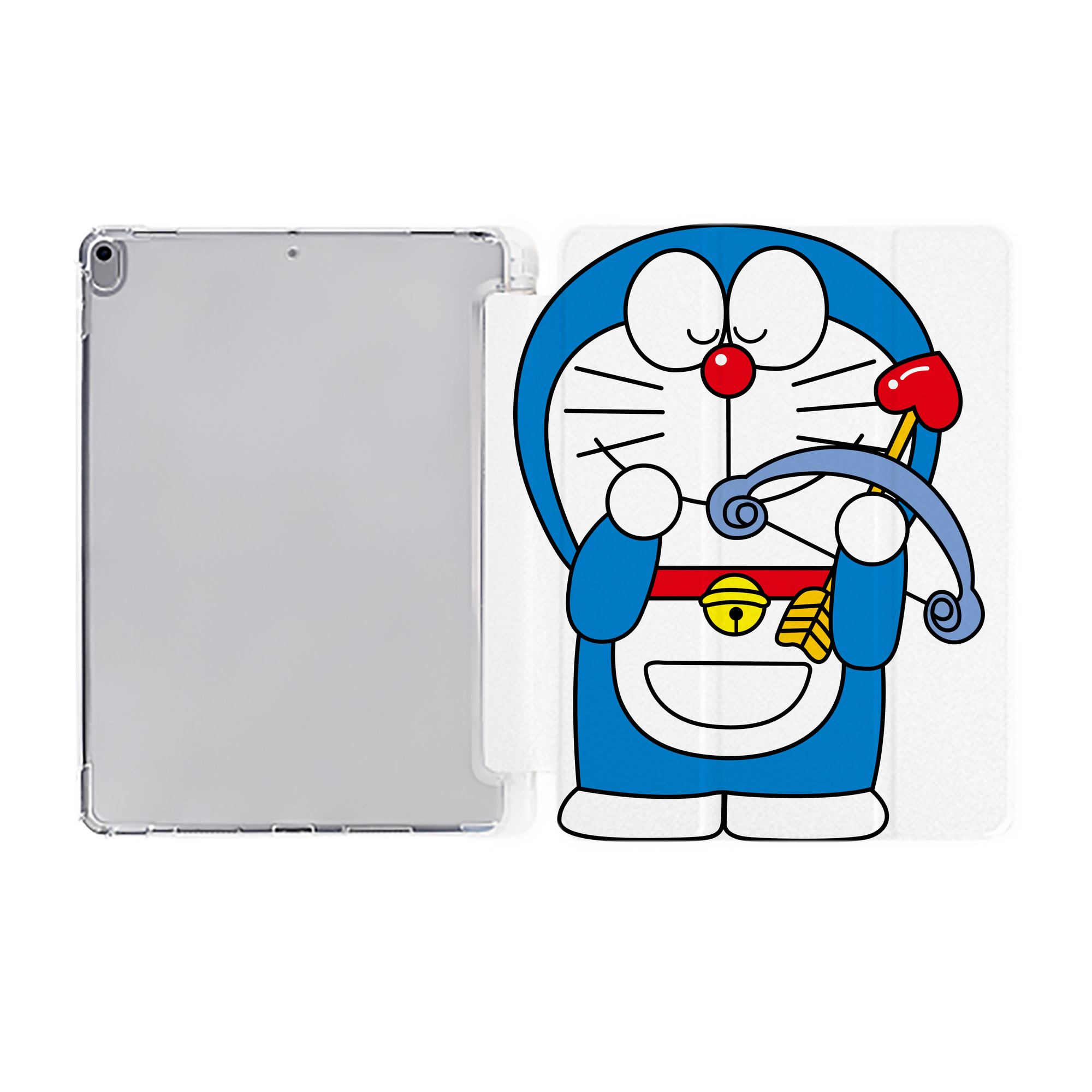 （画像用） ドラえもん Doraemon IPad ケース ペン収納付き 三つ折りスタンド PUレザー×シリコン 対応機種9.5/10.5/10.9インチ